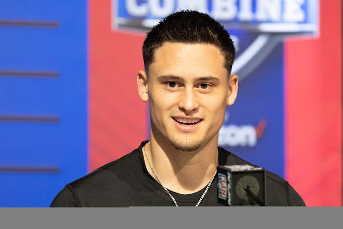 Punter Matt Araiza at the 2022 NFL Combine